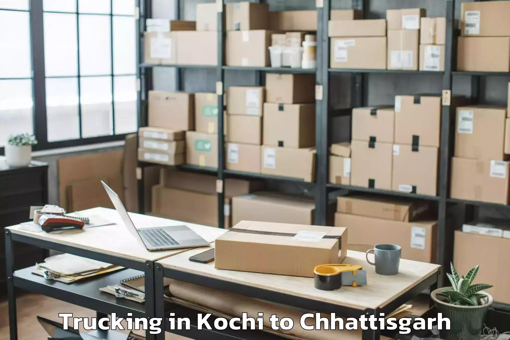 Book Kochi to Akaltara Trucking Online